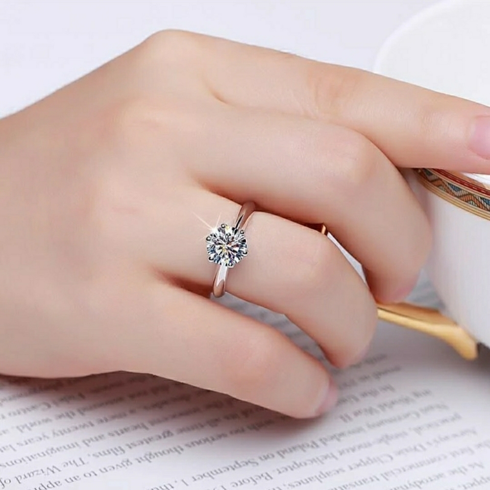FINAL SALE 2CT 14K D2.00 MOISSANITE WHITE GOLD RING
